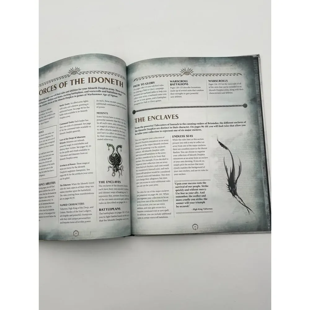 Warhammer Age of Sigmar: Order Battletome: Idoneth Deepkin Hardcover 2018 VG
